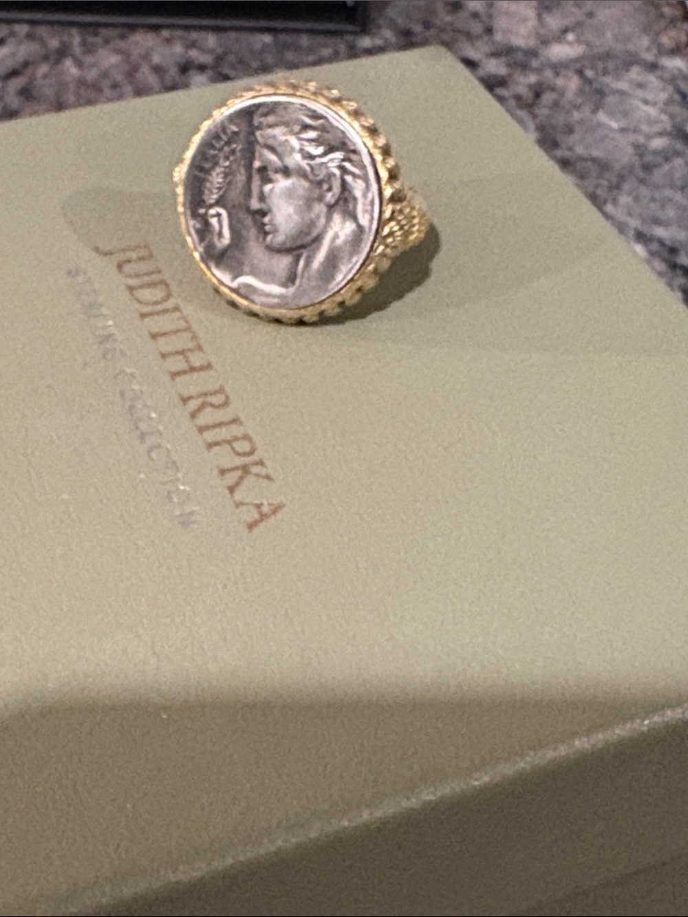 Judith Ripka Two-Tone Gold and Silver Coin Ring